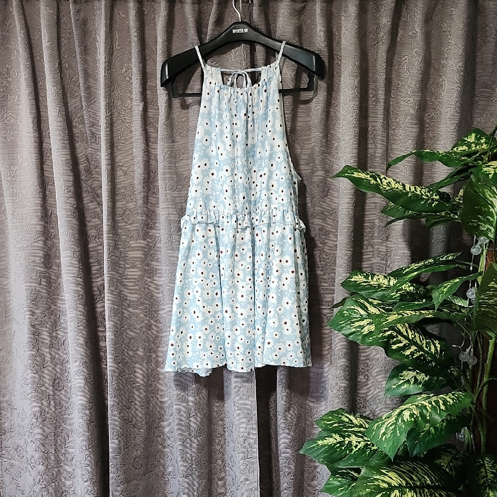 Floral Blue Mini Dress